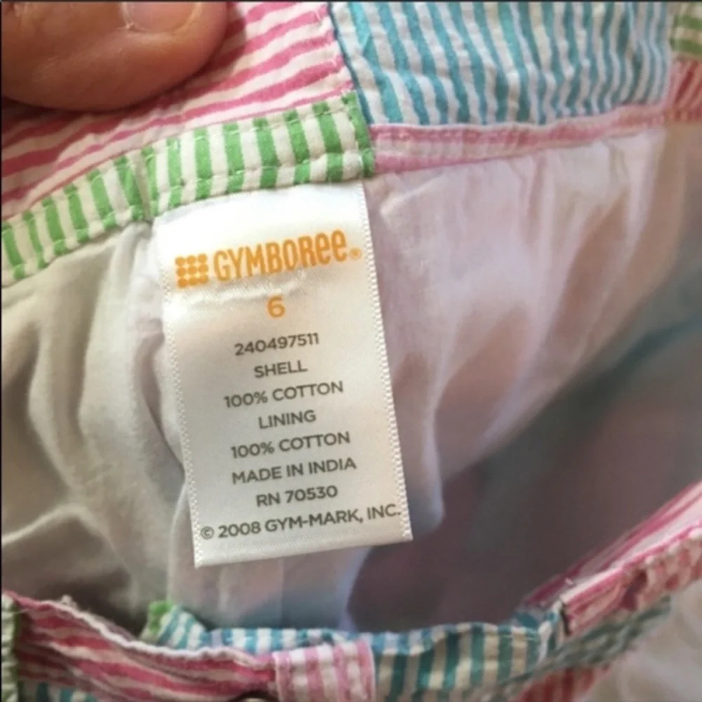 Vintage Gymboree Girls Patchwork Shorts Colorful Plaid Y2K 6